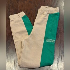 GANNI Software Isoli Pant 'Hazel' Beige & Green Size XS Pre-owned Excellent